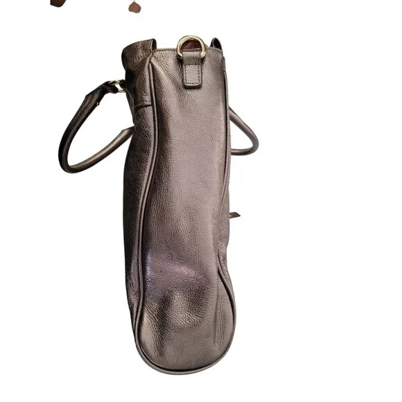 Steven By Steve Madden Metallic Tote Bag With Dual Handles & Zipper Accents - Picture 4 of 8